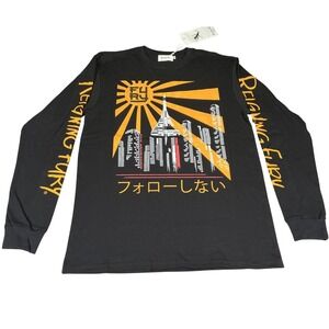 Reigning Fury Long Sleeve‎ Graphic Shirt Black City Anime Streetwear USA MED